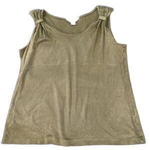 Christopher & Banks XL Womens Army Green Sleeveless Top